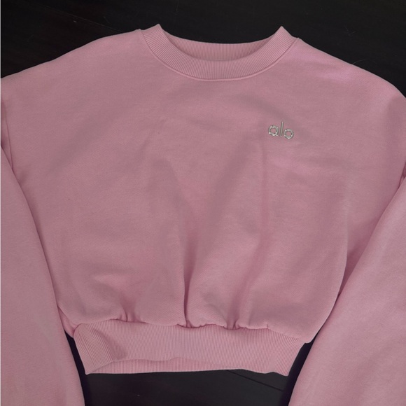 ALO Yoga Tops - Pink Alo Cropped Crewneck
